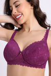 Zivame La Flamme Padded Non Wired 3/4th Coverage Lace Bra - Dark Purple — thumbnail 5